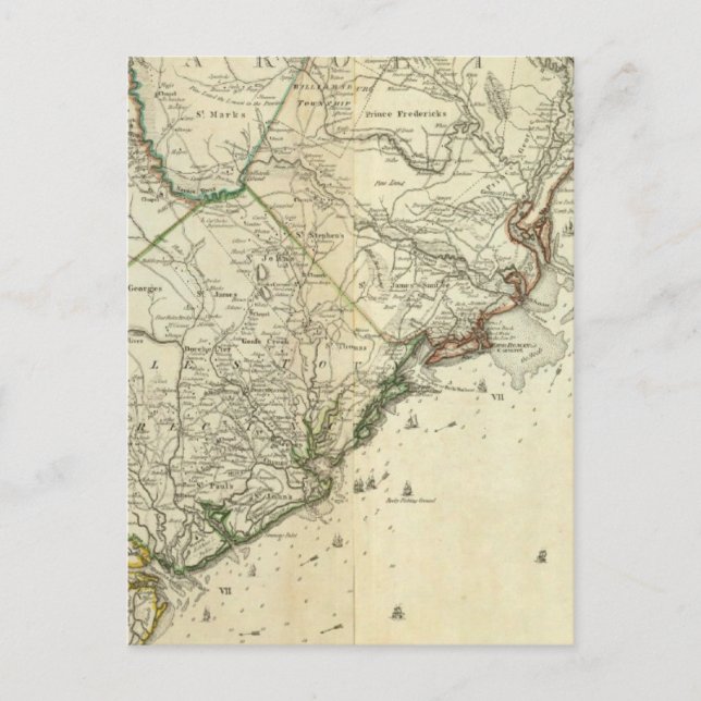 Carte De La Caroline Du Nord Et De La Caroline Du  (Devant)