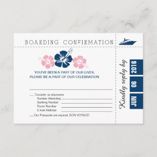 Carte de la carte d'embarquement RSVP de croisière