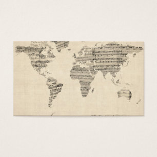Carte de la carte du monde de la vieille musique
