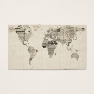 Carte de la carte du monde de vieilles cartes