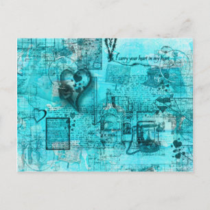 Carte de la carte postale Coeur (Turquoise)