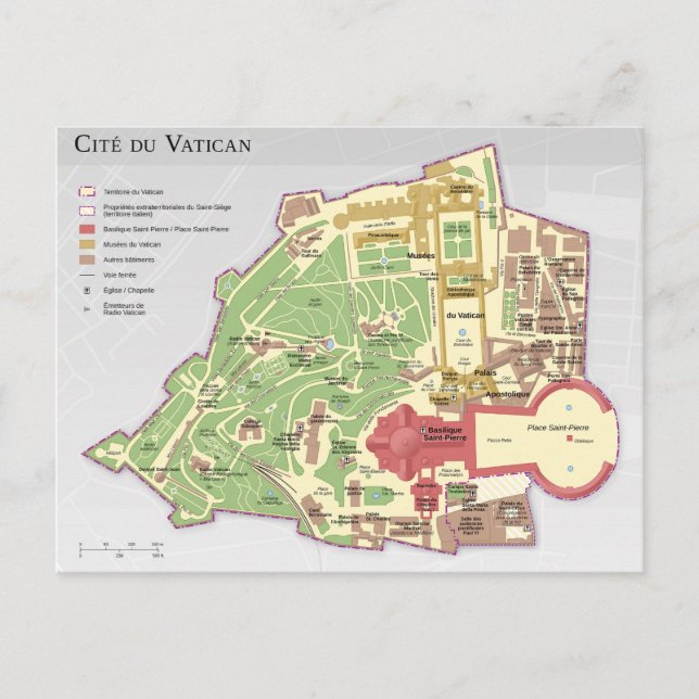 Carte de la Cité du Vatican Diagramme (Devant)
