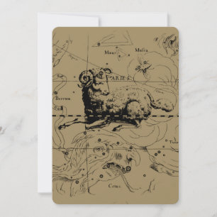 Carte de la constellation du Bélier gravée par Hev