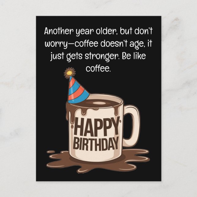 Carte de la Coupe du Café d'Anniversaire : Voeux d (Devant)