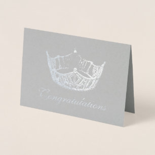 Carte de la Couronne en argent style Miss America