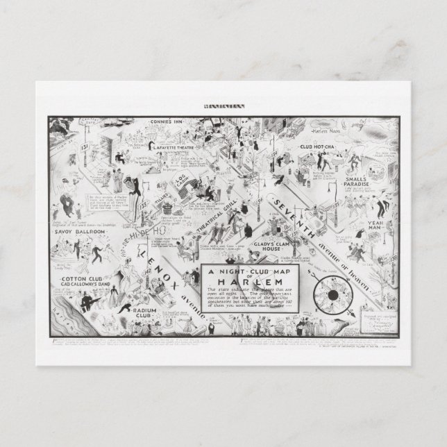 Carte de la discothèque de Harlem, 1933 (Devant)