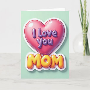 Carte de la fête des mamans au cœur magenta