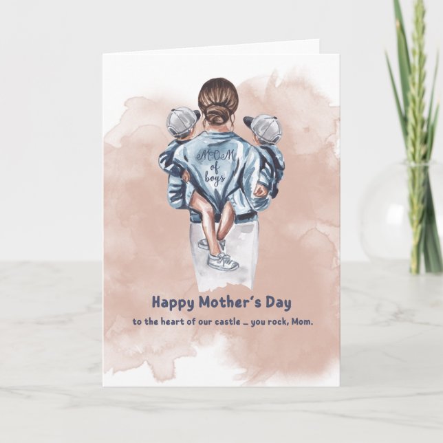 Carte de la fête des mères à l'aquarelle pour mama (Devant)
