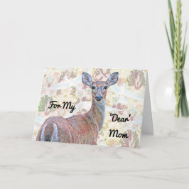 Carte de la fête des mères à motif cerf et colombe