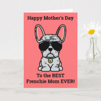 Carte de la Fête des Mères avec Bulldog Français m
