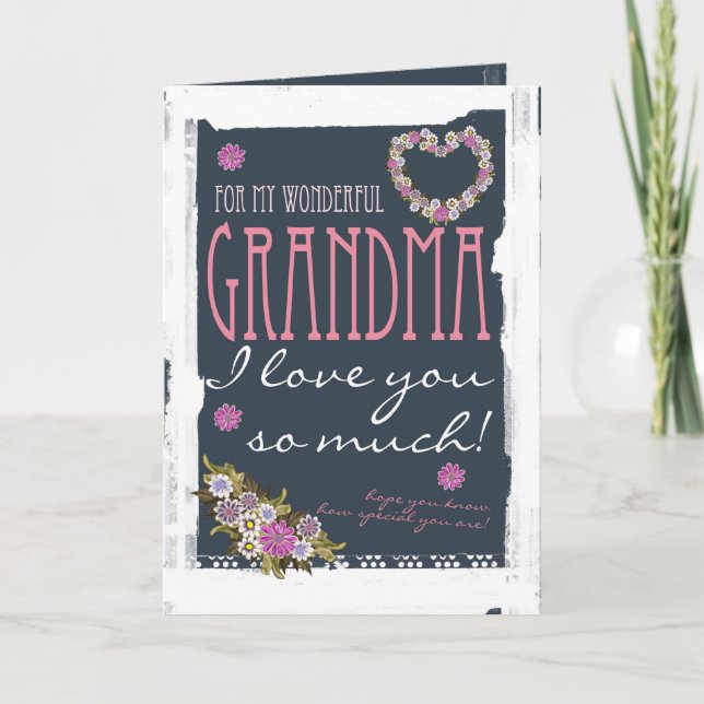 Carte de la fête des mères de grand-mère tendance  (Devant)