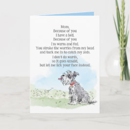 Carte de la fête des mères de la part du chien