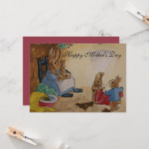 Carte de la fête des mères de Pierre Lapin