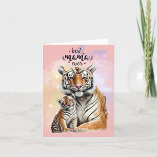 Carte de la fête des mères de tigres et de bébés
