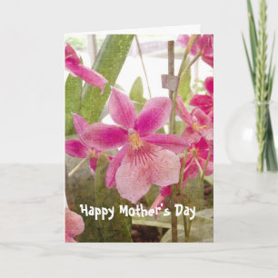 Carte de la fête des mères des orchidées roses
