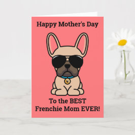 Carte de la Fête des Mères Faon Mâle Bouledogue Fr