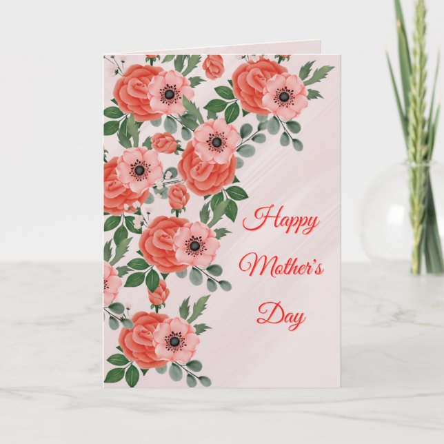 Carte de la Fête des Mères Fleurs Paster (Texte To (Devant)