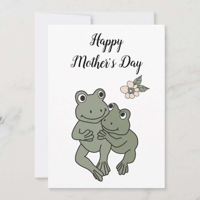 Carte de la fête des mères Grenouille maman et béb (Devant)