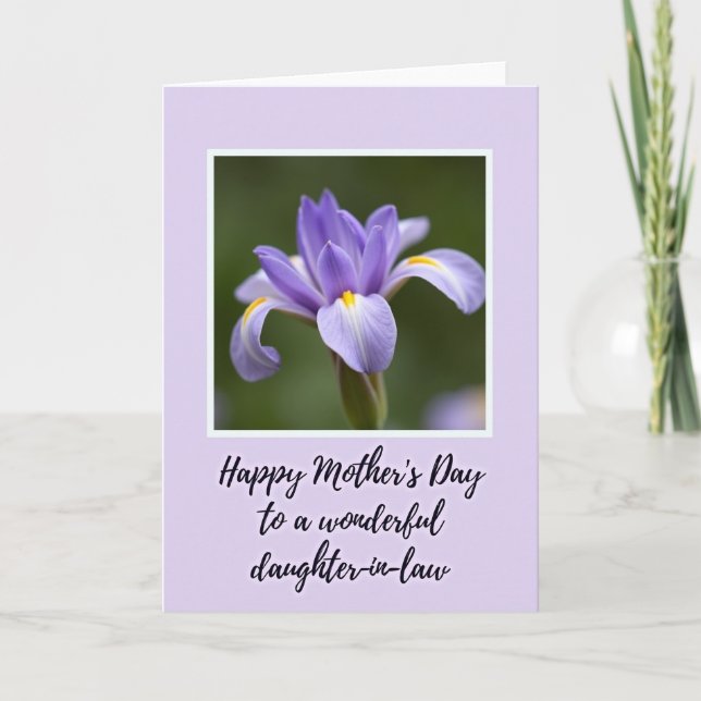 Carte de la fête des mères Iris Violet (Devant)