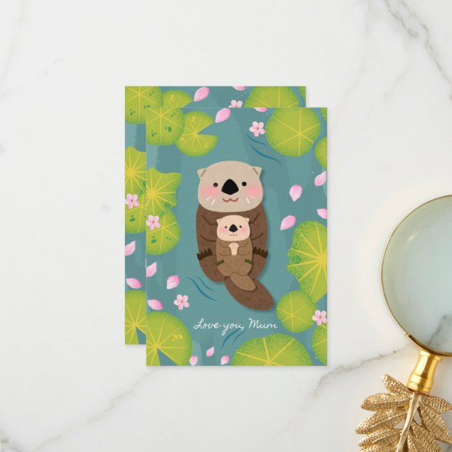 Carte de la fête des mères - Lote You Mum (Devant/Arrière en situation)