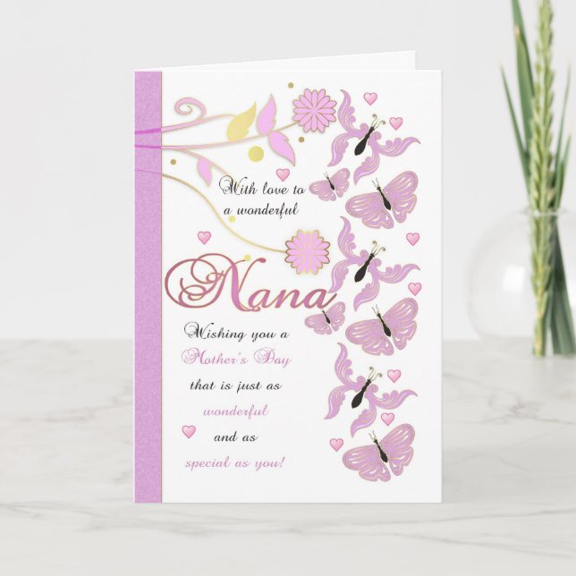 Carte de la fête des mères Nana avec fleurs et pap (Devant)