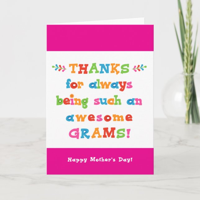 Carte de la fête des mères pour Grams (Devant)