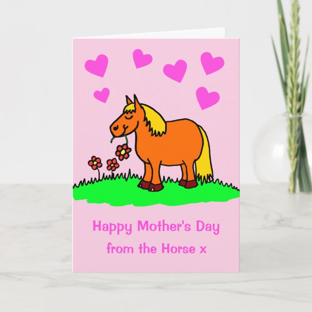 Carte de la fête des mères roses caricaturales (Devant)
