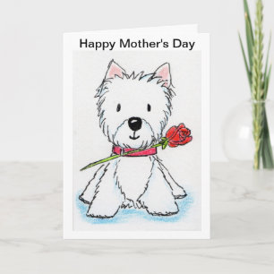 Carte de la fête des mères Westie maman nana maman