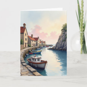 Carte de la Fête des Pères avec vue sur le port