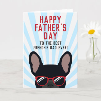 Carte de la Fête des Pères Frenchie Bulldog noir