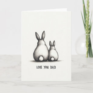 Carte de la Fête des Pères Graphite Bunny Amour