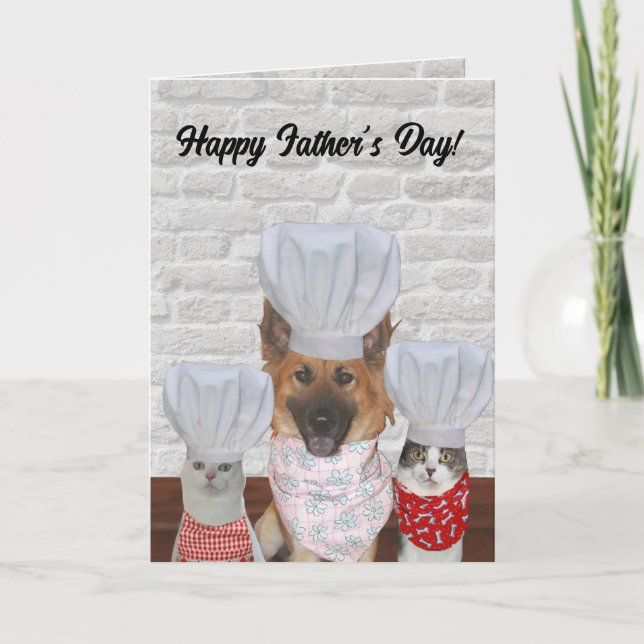 Carte de la fête des Pères personnalisable Chien M (Devant)