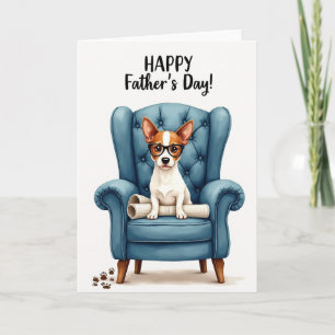 Carte de la Fête des Pères pour un Chien Studieux