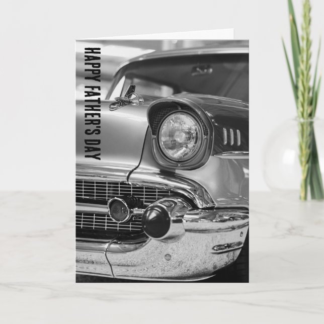 CARTE DE LA FÊTE DES PÈRES VOITURE CLASSIQUE DES A (Devant)