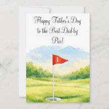 Carte de la Fête des Pères Watercolor Golf Best Da