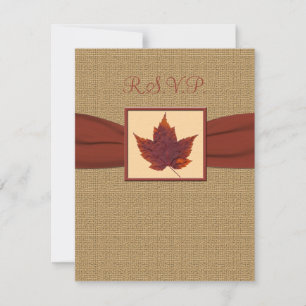 Carte de la feuille RSVP d'automne