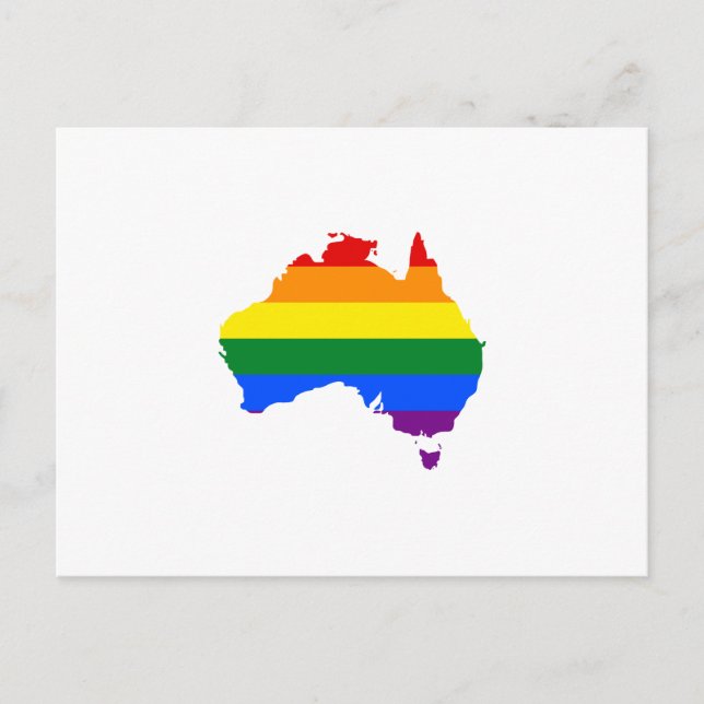 Carte de la fierté arc-en-ciel LGBT Australie (Devant)