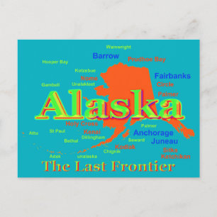 Carte de la fierté de l'Alaska Silhouette