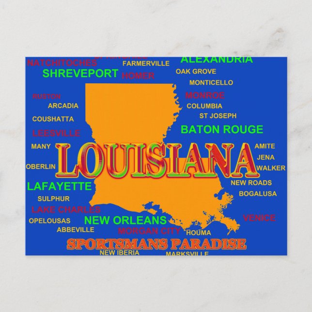 Carte de la fierté de l'État de Louisiane en silho (Devant)