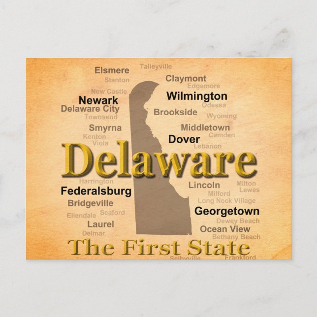 Carte de la fierté d'état du Delaware âgé (Devant)