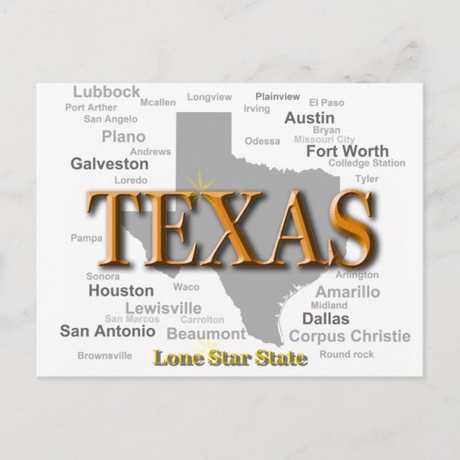 Carte de la fierté d'état du Texas Silhouette (Devant)
