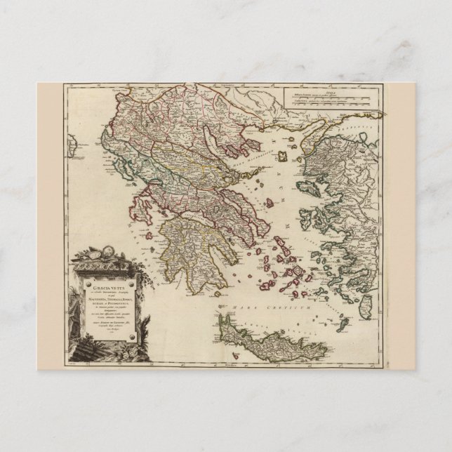 Carte de la Grèce antique 1752 (Devant)