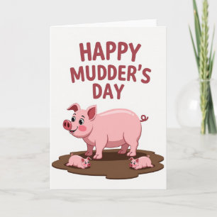 Carte de la journée des cochons en boue douce