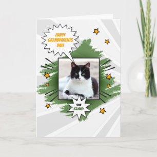 Carte de la Journée des grands-parents de chat avec la p