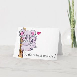Carte de la journée des mères Koalas