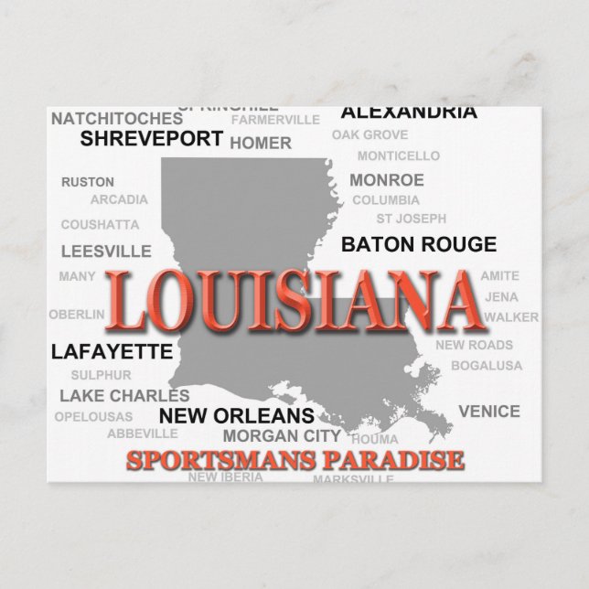 Carte de la Louisiane State Pride Silhouette (Devant)