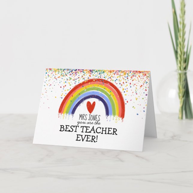 Carte de la meilleure enseignante jamais (Devant)