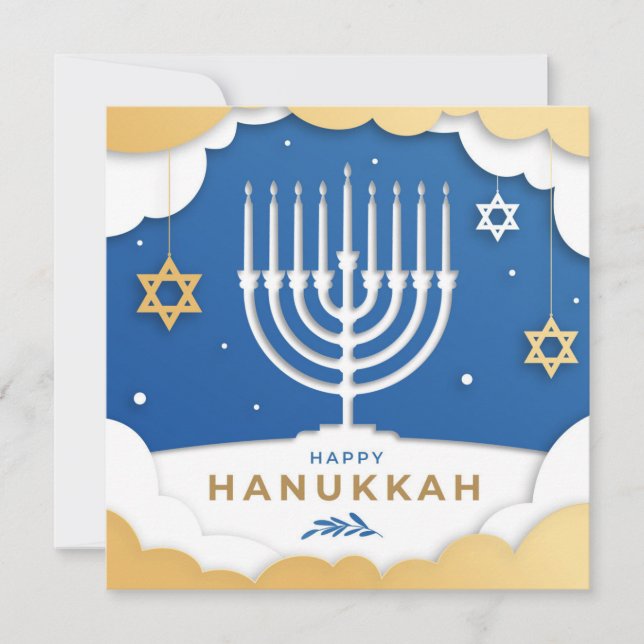 Carte de la menorah de Hanukkah (Devant)