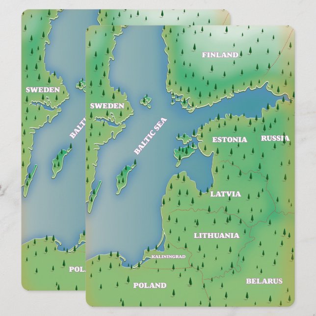 Carte de la mer Baltique (Devant / Derrière)