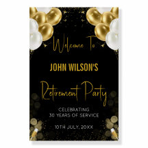 Carte de la mousse de bienvenue Black and Gold Ret